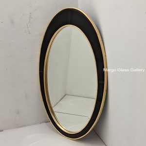 Wall Décor Contemporary Oval Black – Artisan handcrafted mirror premium quality glass with ornate frame handcrafted in Indonesia