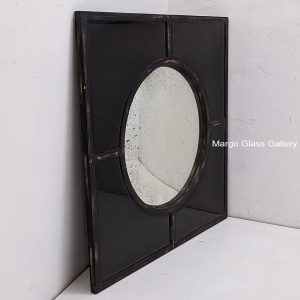 MG 013084 Antique Mirror Wall Overall 95,5 x 95,5 cm Cembung Dia 58 cm – Elegant antique mirror antique glass with gold frame handcrafted in Indonesia