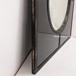 Square Frame Round Wall Mirror