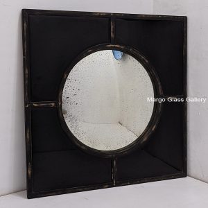 Square Frame Round Wall Mirror MG 013084 = 1 pcs