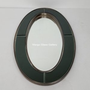 Oval Mirror Black Brass Antique MG 004697