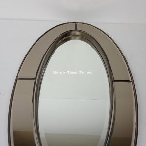 Oval Mirror Brown Brass Antique – Artisan antique mirror antique glass with gold frame handcrafted in Indonesia