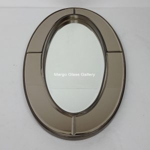 Oval Mirror Brown Brass Antique MG 004699