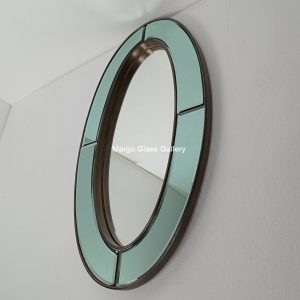 MG 004700 oval green BRASS ANTIQUE uk 81 x 47 cm – Artisan antique mirror antique glass with gold frame handcrafted in Indonesia