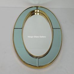 Oval Mirror Green Brass Antique MG 004700