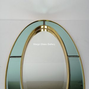 MG 004700 oval green BRASS SHOLID uk 81 x 47 cm – Elegant handcrafted mirror premium quality glass with ornate frame handcrafted in Indonesia