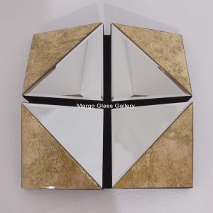 Square 3D Silver Gold Leaf Small Mirror MG 004705