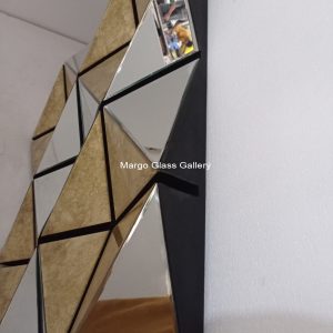 MG 004706 Motif 3D Silver Gold leaf Uk 120x 120 cm – Luxury handcrafted mirror premium quality glass with ornate frame handcrafted in Indonesia