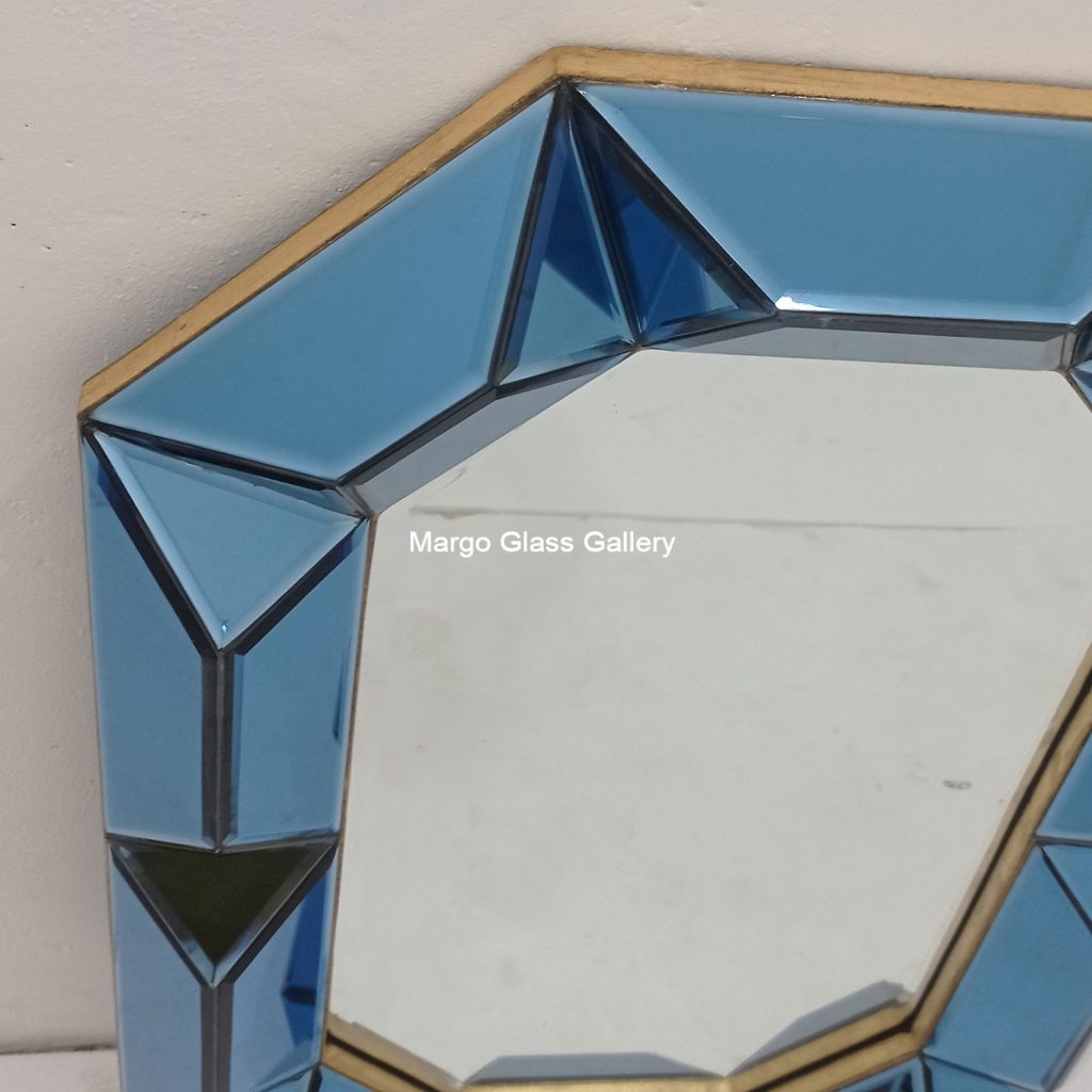 MG 004707 Modern Mirror Frame gold Cermin Biru uk 100 x 70 cm – Elegant decorative mirror mirror premium quality glass with ornate frame handcrafted in Indonesia