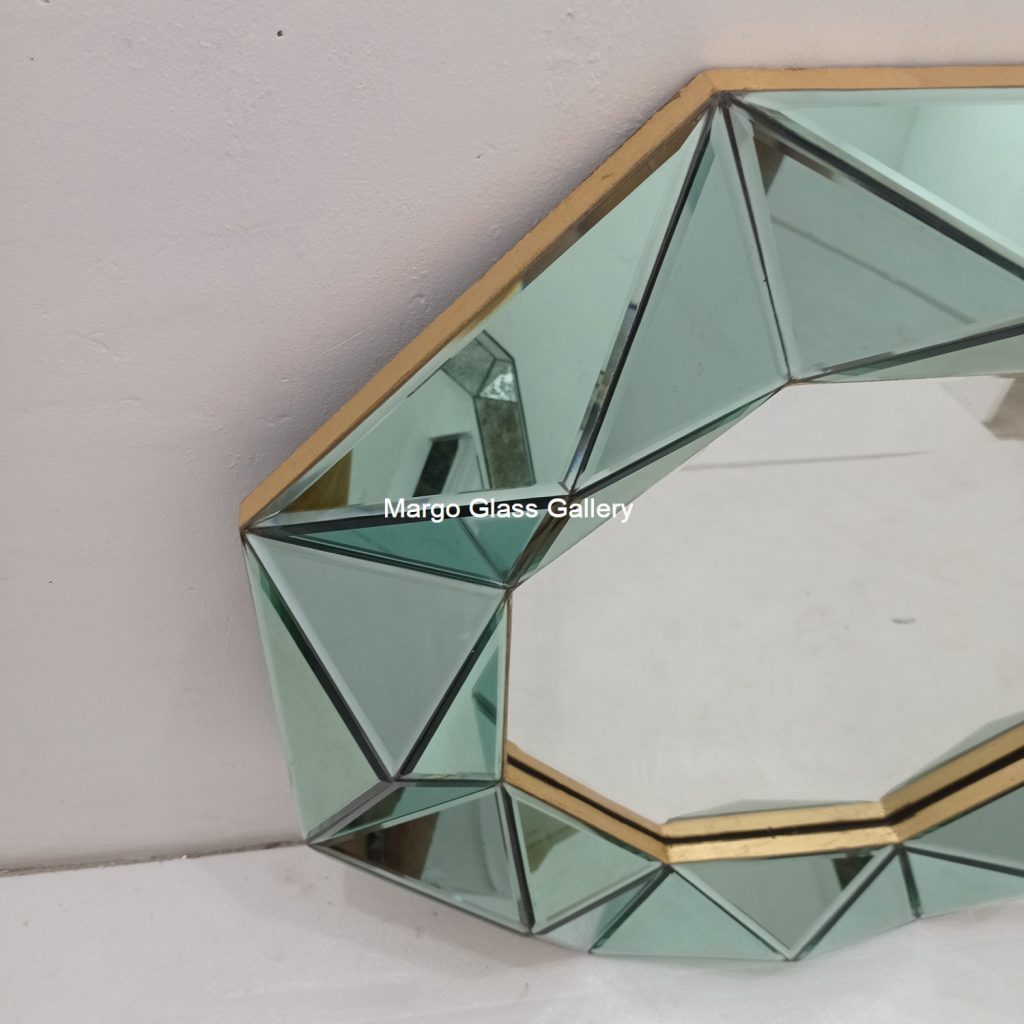 MG 004708 Modern Mirror Frame Gold Cermin Hijau 85 x 85 cm – Artisan decorative mirror mirror premium quality glass with ornate frame handcrafted in Indonesia