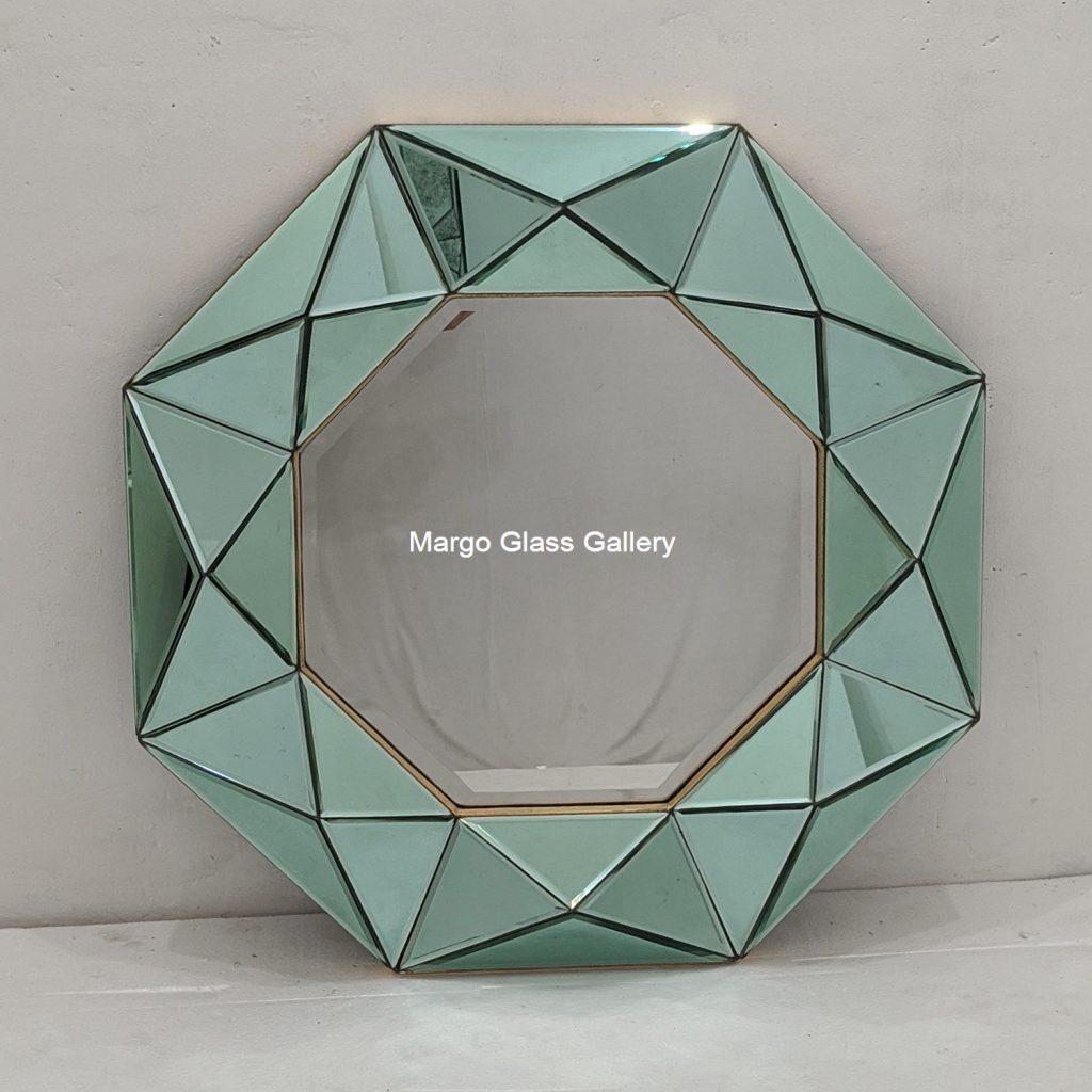 Modern Wall Mirror Green MG 004708 – Handcrafted decorative mirror mirror premium quality glass with ornate frame handcrafted in Indonesia
