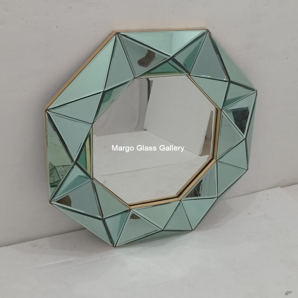 Modern Wall Mirror Green MG 004708 – Luxury decorative mirror mirror premium quality glass with ornate frame handcrafted in Indonesia