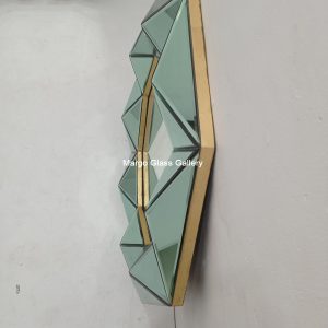 MG 004708 Modern Mirror Frame Gold Cermin Hijau 85 x 85 cm – Elegant decorative mirror mirror premium quality glass with ornate frame handcrafted in Indonesia
