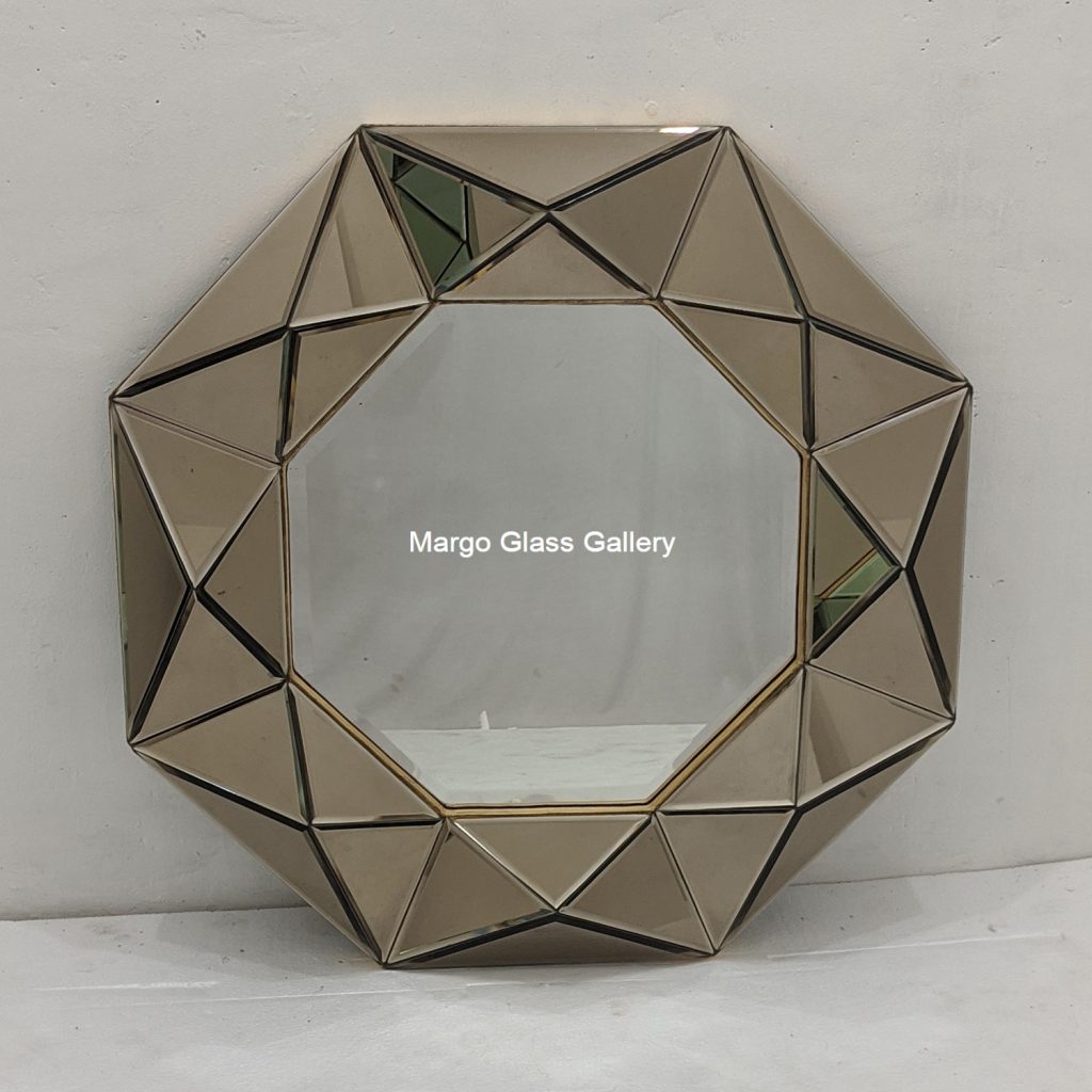 3D Wall Mirror Brown MG 004709 – Classic decorative mirror mirror premium quality glass with ornate frame handcrafted in Indonesia