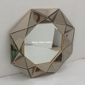 3D Wall Mirror Brown MG 004709 – Artisan decorative mirror mirror premium quality glass with ornate frame handcrafted in Indonesia
