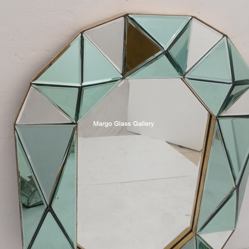 MG 004710 modern octagon Frame Gold Cermin Hijau Uk 75 cm x 100 cm – Luxury handcrafted mirror premium quality glass with ornate frame handcrafted in Indonesia