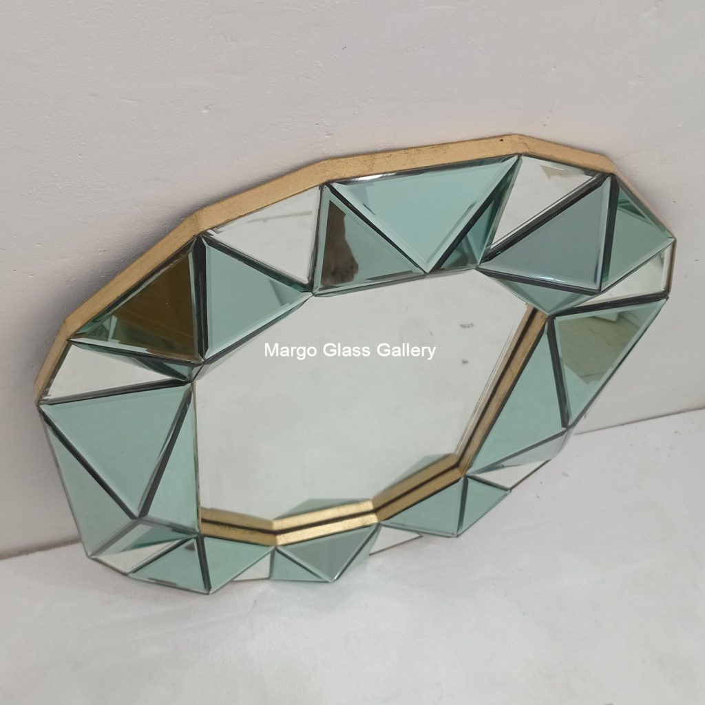 MG 004710 modern octagon Frame Gold Cermin Hijau Uk 75 cm x 100 cm – Premium handcrafted mirror premium quality glass with ornate frame handcrafted in Indonesia