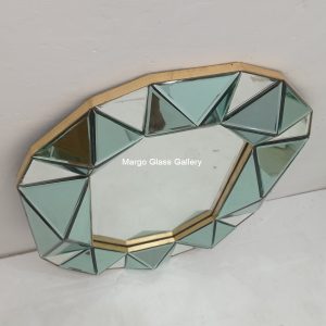 MG 004710 modern octagon Frame Gold Cermin Hijau Uk 75 cm x 100 cm – Premium handcrafted mirror premium quality glass with ornate frame handcrafted in Indonesia