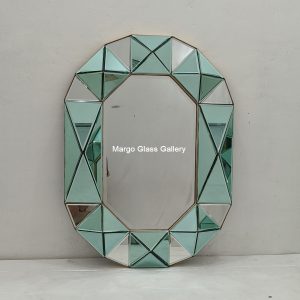 Octagonal 3D Wall Mirror Green MG 004710 = 1 pcs