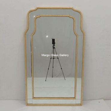 Wooden Wall Mirror List Frame Gold MG 004711