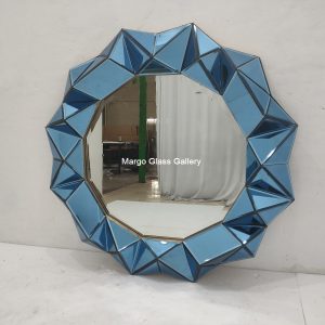 Blue 3D Wall Mirror MG 004714 – Artisan decorative mirror mirror premium quality glass with ornate frame handcrafted in Indonesia