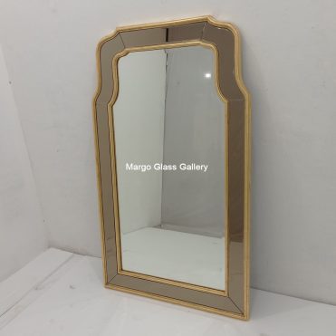 Wooden Wall Mirror List Brown MG 004718
