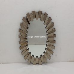 Oval Sun Brown Wall Mirror