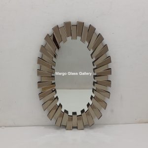 Oval Sun Brown Wall Mirror MG 004741