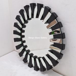 MG 004751 Modern Mirror Black Sun Overall 100 cm x 100 cm – Premium decorative mirror mirror premium quality glass with ornate frame handcrafted in Indonesia