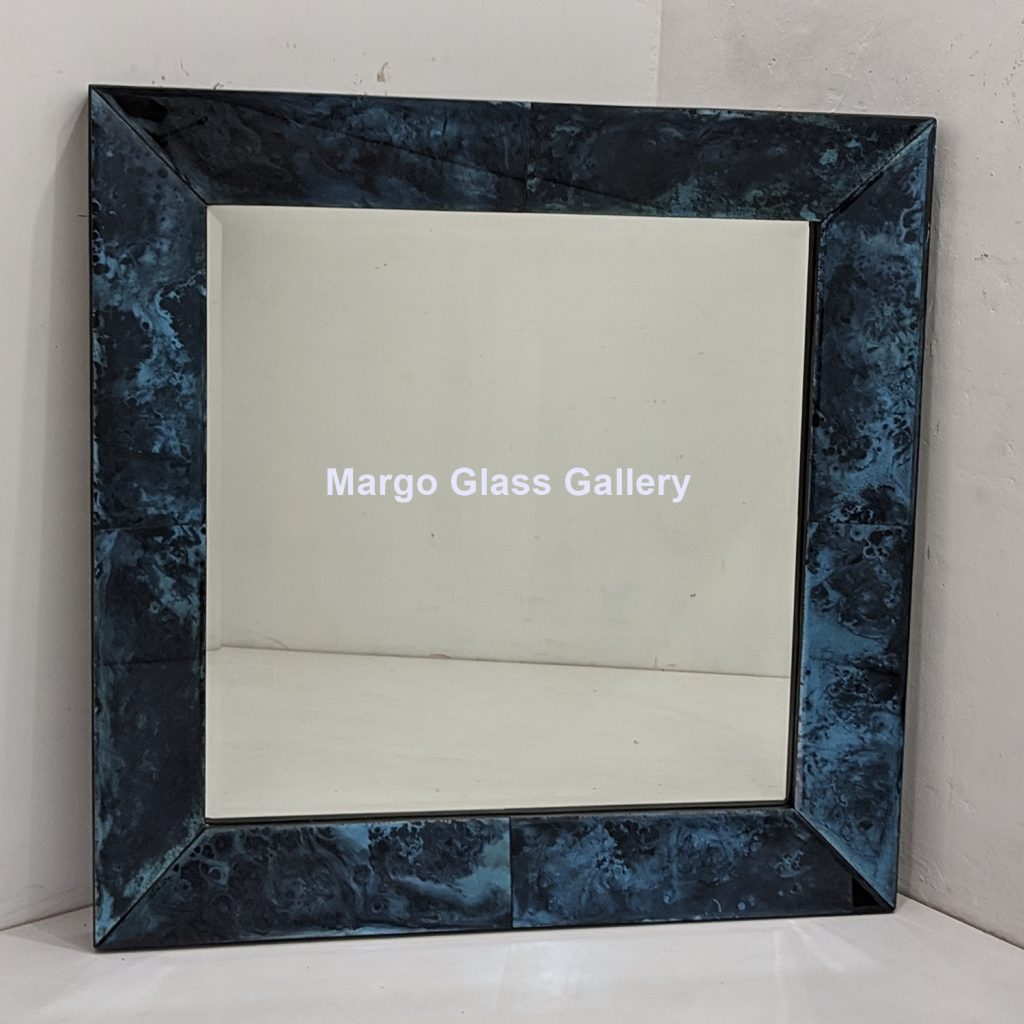 MG 004756 Wall Mirror Baki List Blue Overall 113 cm x 113 cm List 15 cm tebel 7 cm – Classic decorative mirror mirror premium quality glass with ornate frame handcrafted in Indonesia