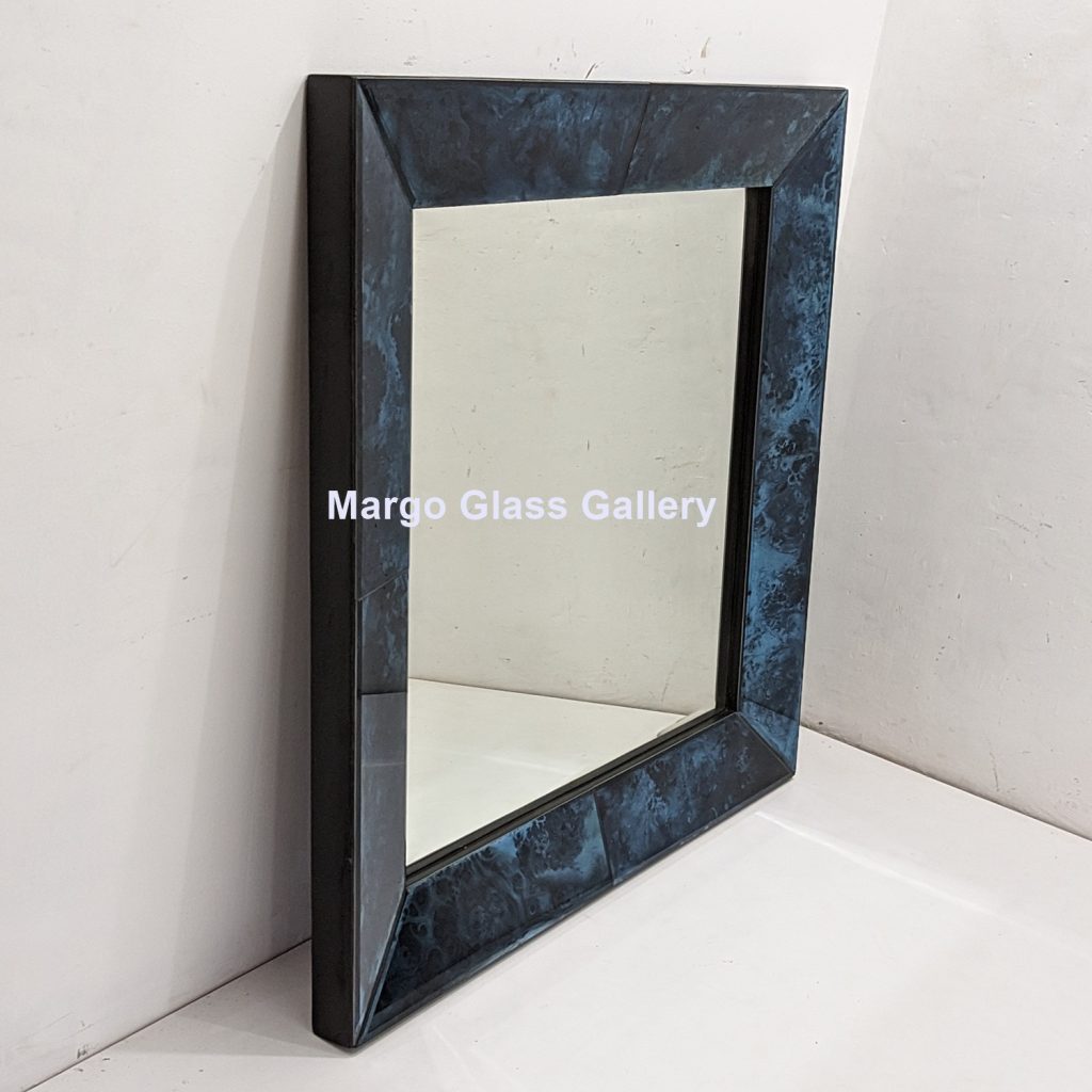MG 004756 Wall Mirror Baki List Blue Overall 113 cm x 113 cm List 15 cm tebel 7 cm – Luxury decorative mirror mirror premium quality glass with ornate frame handcrafted in Indonesia