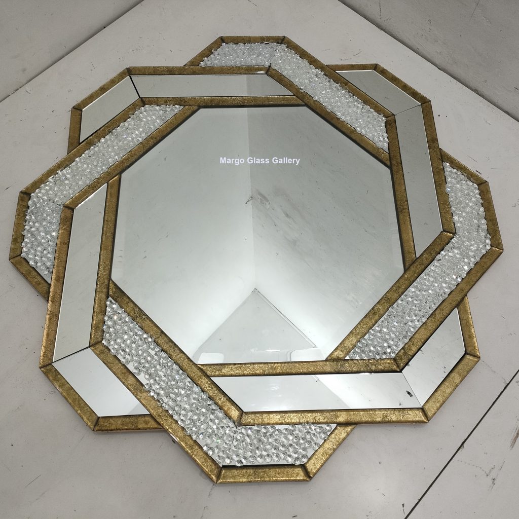 MG 004780 Octagonal Kristal wall mirror 100×100 – Classic decorative mirror mirror premium quality glass with ornate frame handcrafted in Indonesia