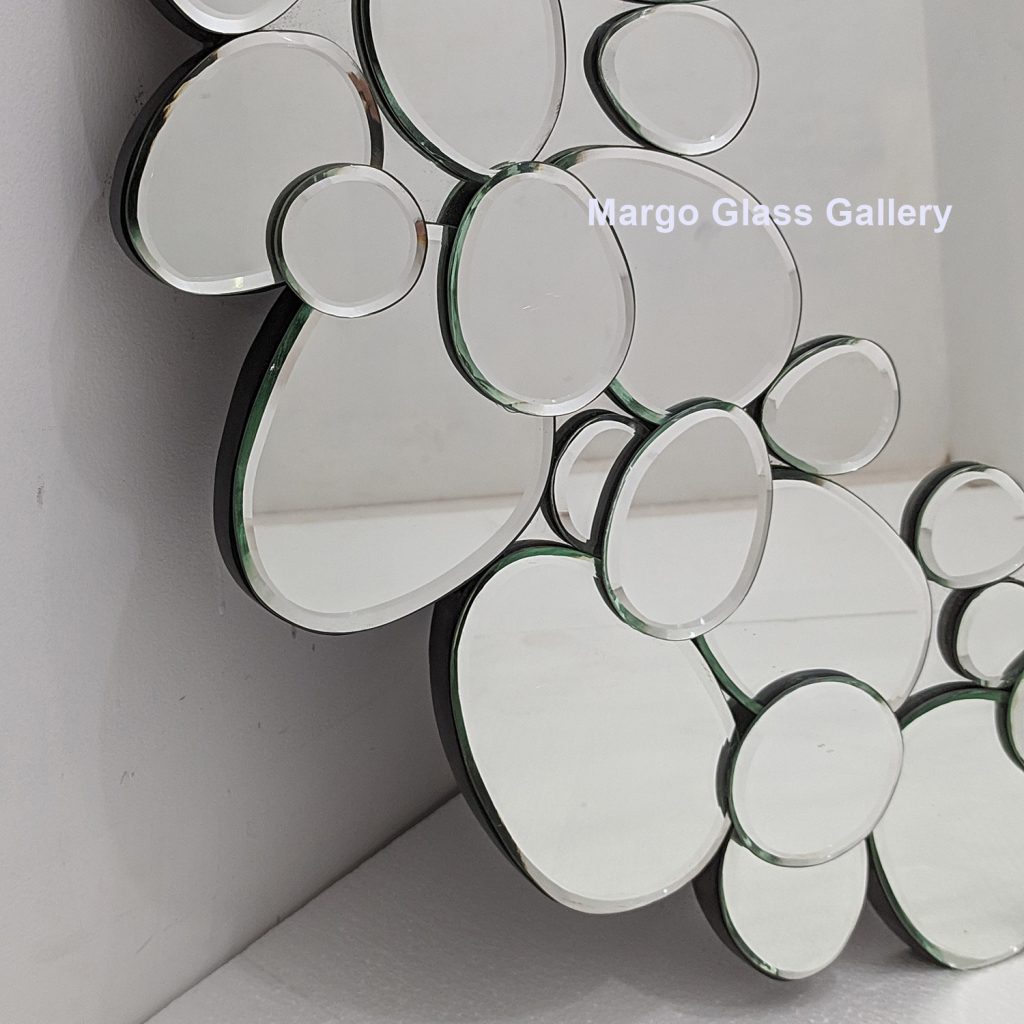 MG 004788 Round Modern Mirror Stone 80 x 80 cm – Handcrafted decorative mirror mirror premium quality glass with ornate frame handcrafted in Indonesia