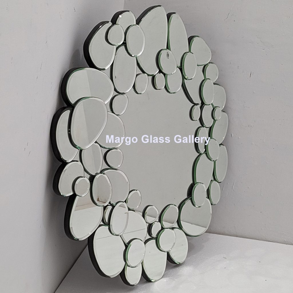 MG 004788 Round Modern Mirror Stone 80 x 80 cm – Luxury decorative mirror mirror premium quality glass with ornate frame handcrafted in Indonesia