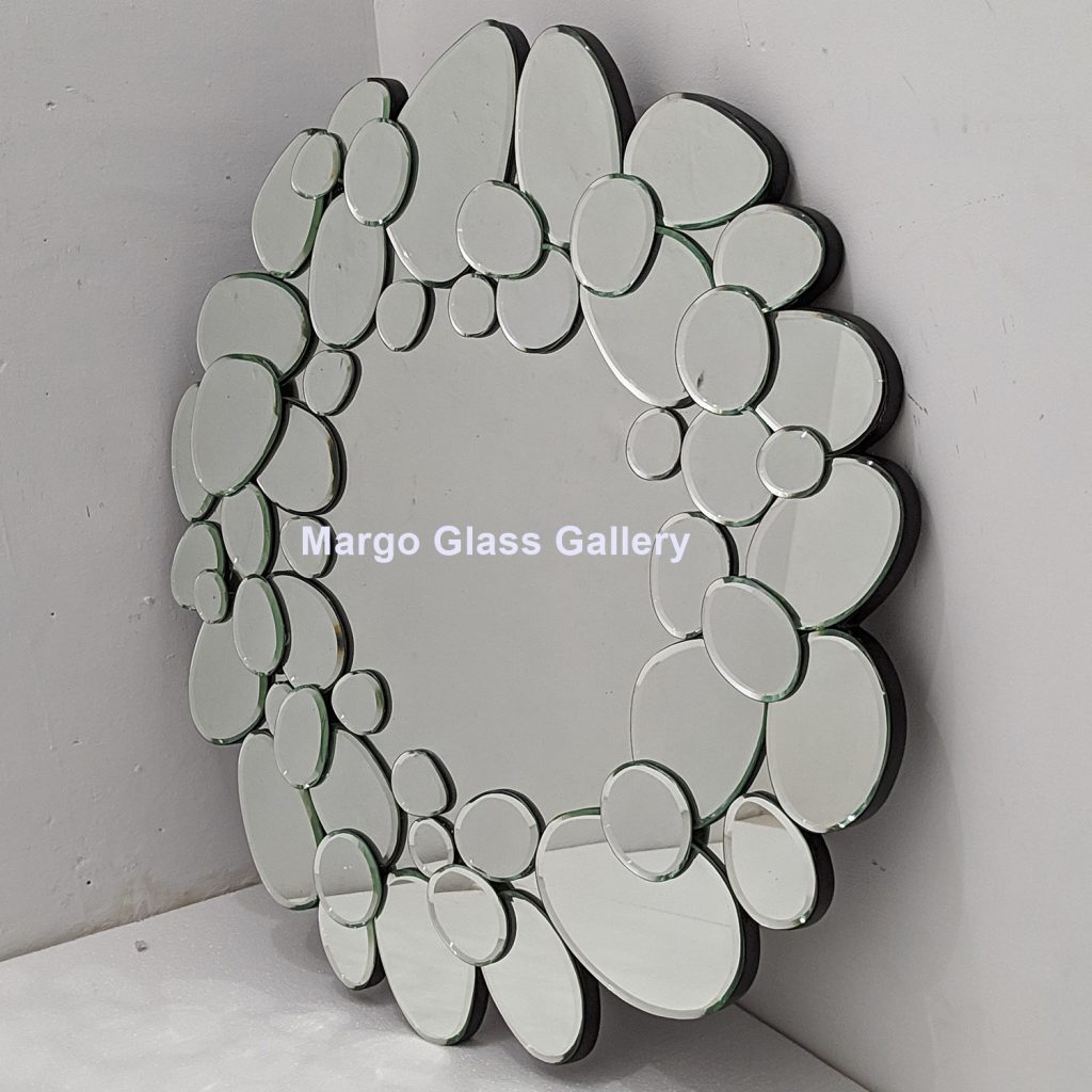 MG 004788 Round Modern Mirror Stone 80 x 80 cm – Premium decorative mirror mirror premium quality glass with ornate frame handcrafted in Indonesia