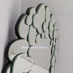MG 004788 Round Modern Mirror Stone 80 x 80 cm – Artisan decorative mirror mirror premium quality glass with ornate frame handcrafted in Indonesia