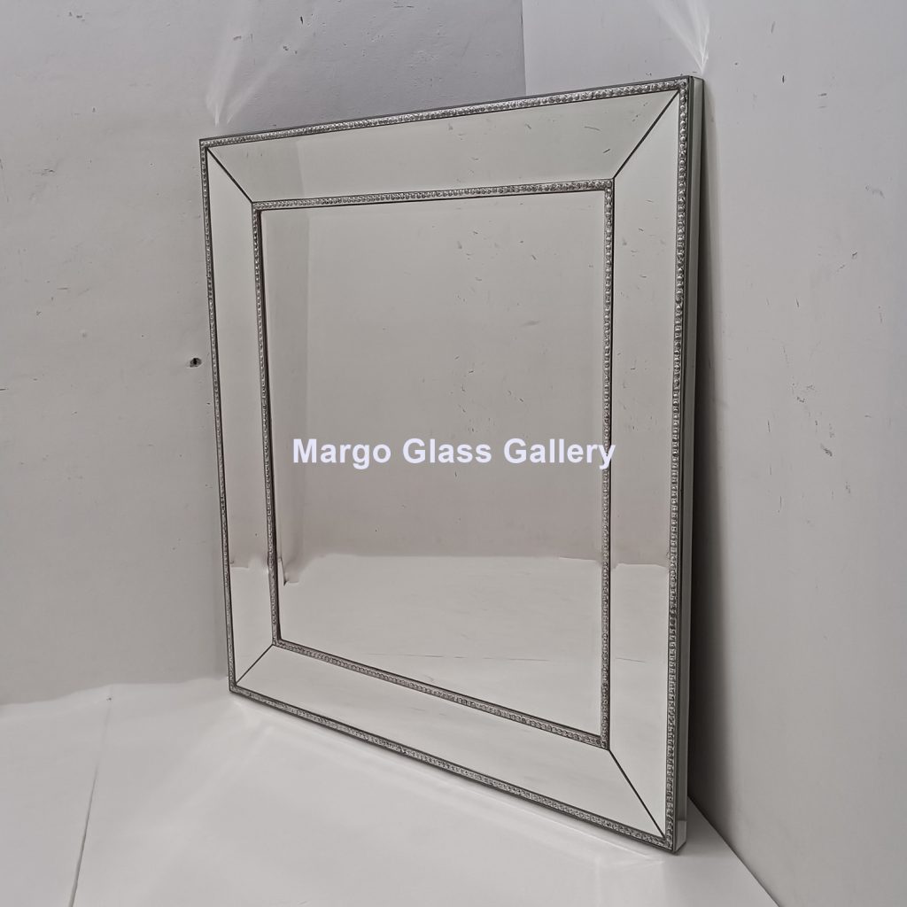 MG 004791 Square Mirror Uk 120 cm x 110 cm List silver – Classic decorative mirror mirror premium quality glass with ornate frame handcrafted in Indonesia