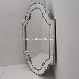 MG 004792 Modern Mirror Uk. 140 cm x 100 cm List Silver – Classic decorative mirror mirror premium quality glass with ornate frame handcrafted in Indonesia