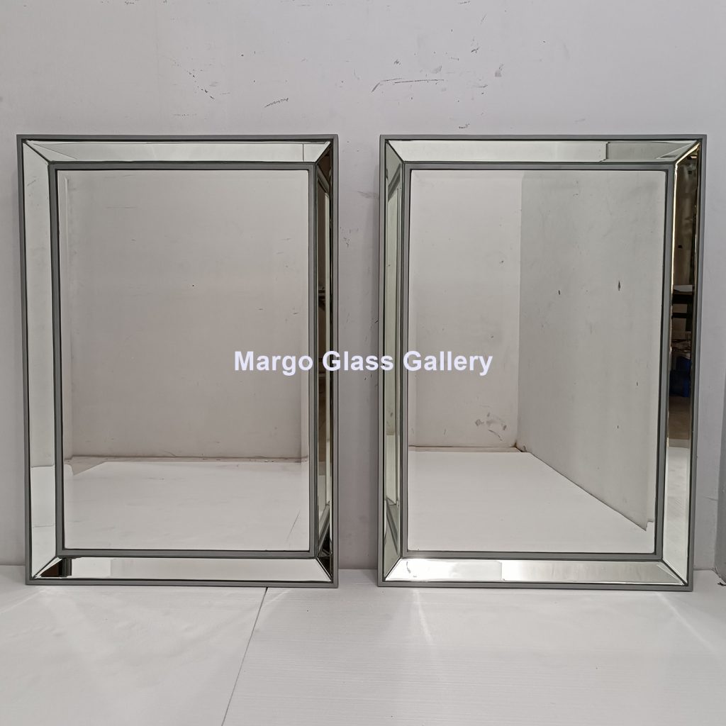MG 004795 Wall Mirror Baki 100 cm x 70 cm Finishing silver ( – Artisan decorative mirror mirror premium quality glass with ornate frame handcrafted in Indonesia