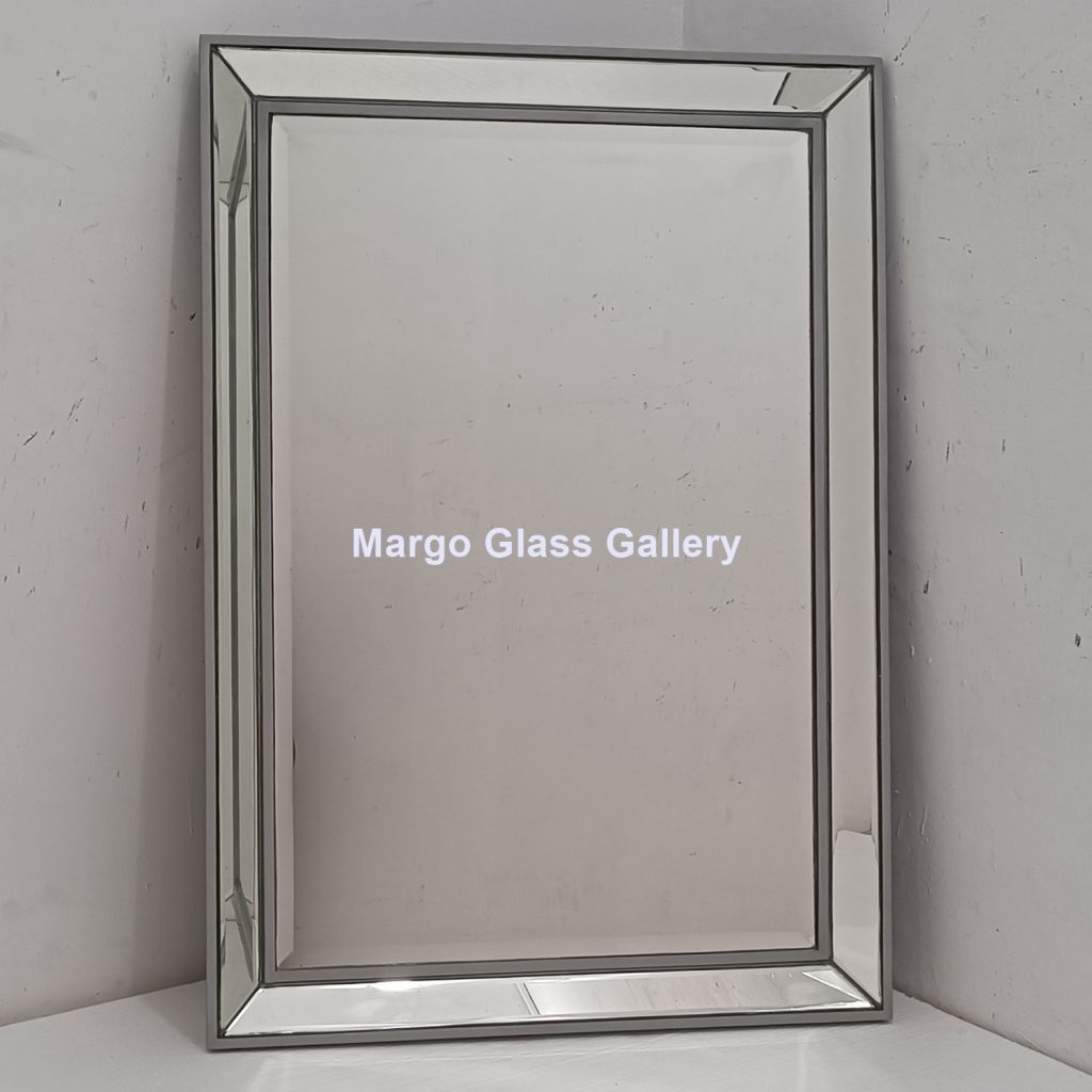 MG 004795 Wall Mirror Baki 100 cm x 70 cm Finishing silver ( – Premium decorative mirror mirror premium quality glass with ornate frame handcrafted in Indonesia