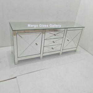 MG 006303 Cabinet Uk 160 cm x 45 cm x 70 cm tengah laci 3 kanan kiri pintu – Artisan handcrafted mirror premium quality glass with ornate frame handcrafted in Indonesia