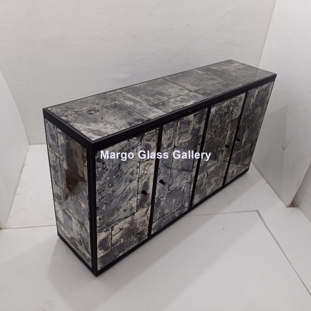 MG 006305 Cabinet Antique Miror uk 160 cm x 40 cm x 88 cm – Artisan antique mirror antique glass with gold frame handcrafted in Indonesia