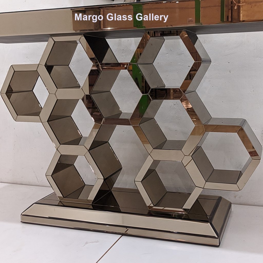 MG 006315 Console table Motif hexagonal uk 150 cm x 40 cm x 90 cm – Classic handcrafted mirror premium quality glass with ornate frame handcrafted in Indonesia