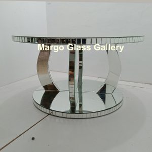 MG 006325 DiningTable Top dia 160 cm tinggi 80 cm bottom Dia 120 cm – Luxury handcrafted mirror premium quality glass with ornate frame handcrafted in Indonesia