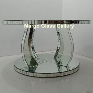 MG 006325 DiningTable Top dia 160 cm tinggi 80 cm bottom Dia 120 cm – Premium handcrafted mirror premium quality glass with ornate frame handcrafted in Indonesia