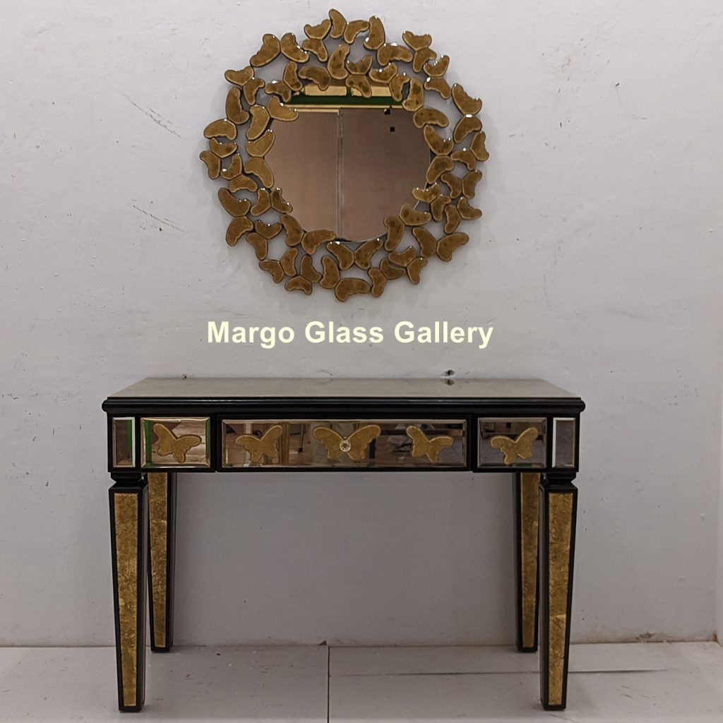 MG 006333 Desk Mirror Table Uk 80 cm x 80 cm Table Uk 100 cm x 50 cm x 75 cm – Luxury decorative mirror mirror premium quality glass with ornate frame handcrafted in Indonesia