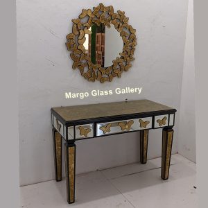 MG 006333 Desk Mirror Table Uk 80 cm x 80 cm Table Uk 100 cm x 50 cm x 75 cm – Premium decorative mirror mirror premium quality glass with ornate frame handcrafted in Indonesia