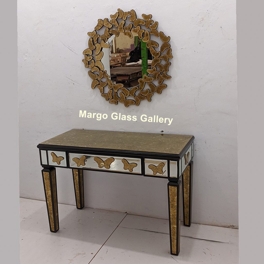 MG 006333 Desk Mirror Table Uk 80 cm x 80 cm Table Uk 100 cm x 50 cm x 75 cm – Elegant decorative mirror mirror premium quality glass with ornate frame handcrafted in Indonesia