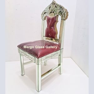 MG 006337 Chair Mirro with red coverred 50 cm x 48 cm x 108 cm – Handcrafted handcrafted mirror premium quality glass with ornate frame handcrafted in Indonesia