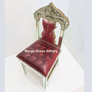 MG 006337 Chair Mirro with red coverred 50 cm x 48 cm x 108 cm – Luxury handcrafted mirror premium quality glass with ornate frame handcrafted in Indonesia